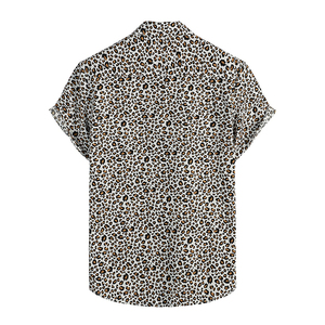 เสื้อเชิ้ตผู้ชายสไตล์ฮาวายลายเสือดาว ผ้าป๊อปลิน แขนสั้น ลำลอง ปกคอพับ ระบายอากาศได้ดี สำหรับฤดูร้อน ผลิตจากโพลีเอสเตอร์ 100% แบบเสื้อเดี่ยว - Product Image 2