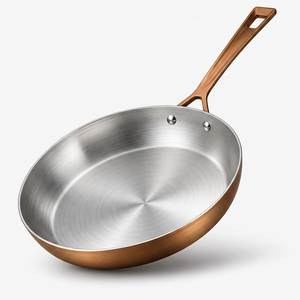 Juego de Sartenes de Cobre con Revestimiento de Acero Inoxidable, Mango de Aleación de Zinc, Redondas, Minimalistas, Duraderas, Utensilios de Cocina - Product Image 6