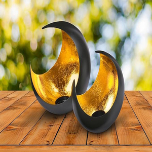 Modern Decorative <b>Candle</b> Holders Tea Light Holders Moon <b>Large</b> Gold Autumn Decorative Black Outdoor Tea Light Holder - Product Image 4
