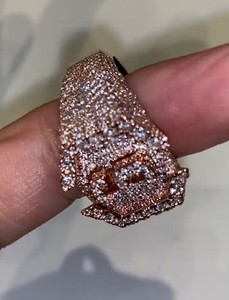 แหวนชื่อตัวอักษรประดับเพชรโมอิสซาไนต์แบบกำหนดเอง เครื่องประดับฮิปฮอปสำหรับผู้ชาย - Product Image 4