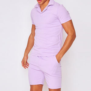 Ensemble de survêtement d'été personnalisé avec logo, 2 pièces, polo et short, pour hommes, course à pied, jogging - Product Image 1