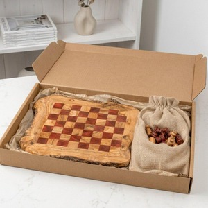 Tablero de Ajedrez Rectangular de Madera de Olivo Rústico Hecho a Mano con Patas Elegantes, Forma Personalizada para Adultos y Niños, Decoración para el Hogar y Bodas - Product Image 4