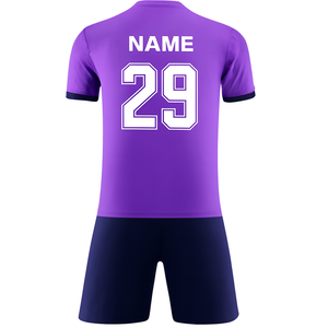 ชุดเสื้อฟุตบอลทีม 29 ลายทางสีม่วง ชุดผู้ชายแขนสั้น โพลีเอสเตอร์ดูดซับความชื้น ชุดยูนิฟอร์มทุกฤดูกาล ทรงสปอร์ต - Product Image 2