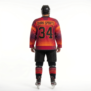 Camiseta de Hockey sobre Hielo para Hombre, Personalizada al por Mayor, 100% Poliéster, con Degradado de Atardecer, Corte Atlético Holgado, Nombre del Jugador Sublimado, Absorbe la Humedad - Product Image 2
