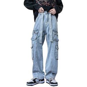 Pantalones Vaqueros Cargo Casuales de Algodón Holgados Estilo Urbano para Hombre, OEM, de Gran Venta, Ajuste Holgado Personalizado, MOQ Bajo - Product Image 1