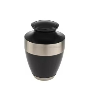 Urna Funeraria de Acero Inoxidable con Diseño de Faro, Tapa Plateada y Negra, Contenedor para Guardar Cenizas de Adultos - Product Image 4