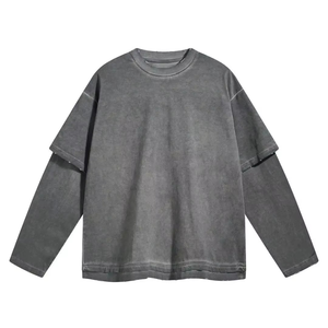 เสื้อยืดผู้ชายไซส์ใหญ่ แขนสองชั้น คุณภาพสูง สำหรับฤดูร้อน - Product Image 1