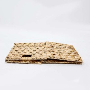 Panier de rangement en jacinthe d'eau naturelle écologique avec poignées - Product Image 3
