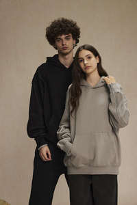 H5524 Nuevo Diseño Streetwear al por Mayor, Sudaderas con Capucha Personalizadas para Hombre y Mujer, 430 Gsm, Mezcla de Algodón, Cierre de Cremallera, Talla Grande - Product Image 2