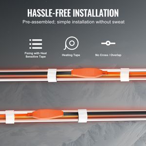 Cavo Riscaldante per Tubi d'Acqua da 18 Piedi (7W/FT) con Termostato Integrato per Protezione di Tubi in PVC/Tubo Flessibile/Metallo - Product Image 6