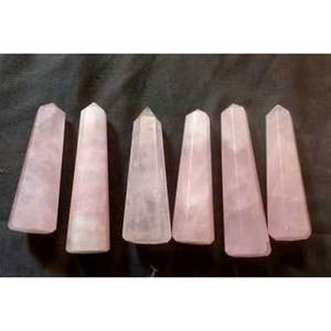 Tour de cristal de quartz rose facetté, grande taille, fait main en Inde, produit de guérison Feng Shui Reiki - Product Image 1