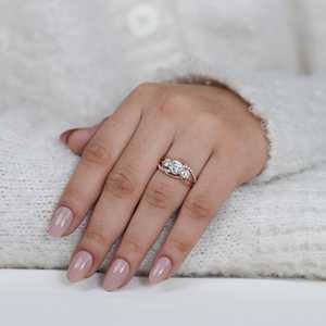 Twisted <b>Infinity</b> Round Cut Diamond Three Stone Ring For Women's 1.01CT Lab Grown 14K <b>Rose</b> Gold Anniversary Promise Gift Her - Product Image 4