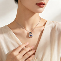 Collier en argent sterling 925 tendance pour femmes, chaîne et pendentif serti de zircon, design de haute qualité