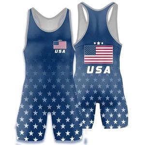 Traje de Lucha Personalizado de Punto con Spandex/Poliéster Antiencogimiento, Uniforme Casual OEM de Tallas Grandes - Product Image 1