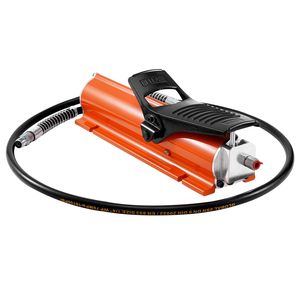 Bomba Hidráulica de Aire de 10,000 PSI con Depósito de 0.18 Gal, Salida de Aceite NPT 3/8, Entrada de 1/4 y Carcasa Metálica, Accionada por Pedal - Product Image 1