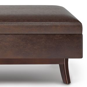 Owen Pouf Contenitore Rettangolare Marrone Castagna Effetto Invecchiato - Product Image 2