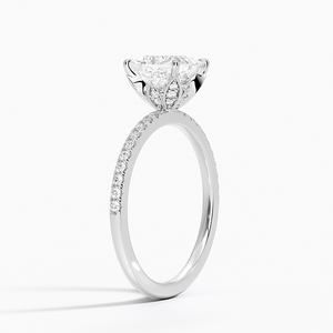 Anillo BOJ 0134 con Corte Princesa, Plata 925, Anillo Solitario de Diamante con Engaste de Pétalos de Lujo, 2ct, Color D, VVS1, Moissanita, Certificado GRA - Product Image 2