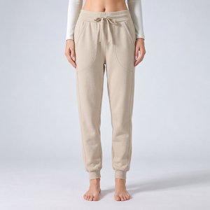 Private Label OEM <b>womens</b> sweatpants french terry wide <b>leg</b> Brand Production for US Boutique Collections - Product Image 5