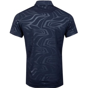 Polo à manches courtes bleu clair pour homme, imprimé géométrique, séchage rapide, tricoté, style décontracté, coupe classique, 100% polyester - Product Image 5