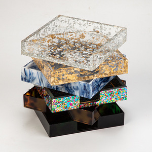 Venta Directa de Fábrica: Tablero Decorativo Acrílico con Patrón de Tinta Lavada, Efecto Carey y Ondas de Agua - Product Image 4