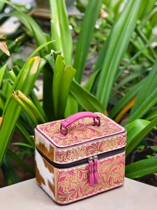 2026 Latest Designer Hand Tooled Genuine Leather Big Size Jewelry Storage <b>Box</b> Organizer Handmade <b>Makeup</b> <b>Box</b> Square Organizer <b>Box</b> - Product Image 4