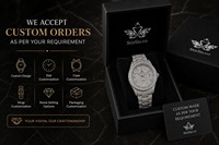 Jam Tangan Analog Biru Mewah dengan Bezel Bertabur Permata, Desain Fashion Pria, Casing Baja Tahan Karat, Dial Kristal Safir