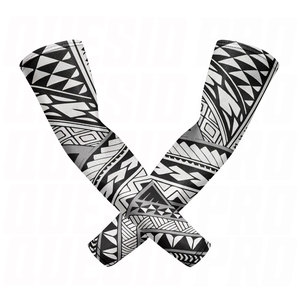 Unisex Black and White Custom Pattern Cooling <b>Compression</b> <b>Arm</b> <b>Sleeves</b> for Outdoor Activitie Breathable Protection - Product Image 4