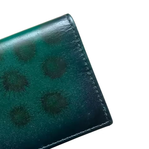 Tarjetero Plegable de Cuero Genuino Verde con Ventana para Identificación, Tamaño Personalizado, Hecho en Pakistán AI-LCH-0005 - Product Image 2
