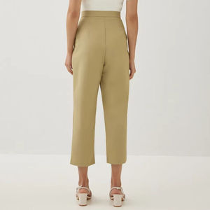 Pantalones de Vestir de Cintura Alta para Mujer, Diseño de Crepé, Pantalones Casuales para Mujer, OEM ODM - Product Image 1