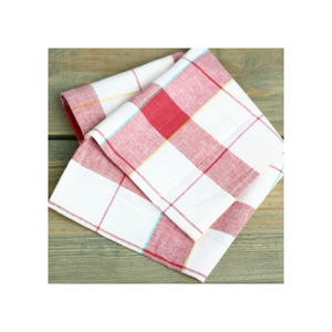 Serviettes de cuisine en coton écologiques antimicrobiennes brodées à carreaux, tissées rectangulaires, lavables en machine, motif gris et blanc - Product Image 3