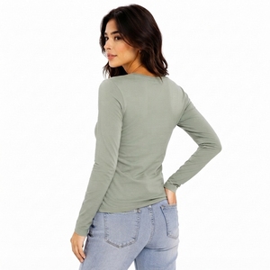 Custom Design <b>Women</b> <b>Long</b> Sleeve <b>T</b>-<b>Shirt</b> Premium Cotton Full Sleeve Fashion Wear with OEM Size Private Label Wholesale Supplier - Product Image 5