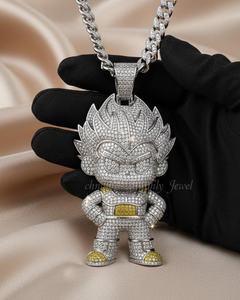 Pendentif Super Saiyan Spirit Ice Outed, personnage de dessin animé personnalisé, en argent 925, style Hip Hop, pour homme, avec diamants Dvars et Moissanite - Product Image 2
