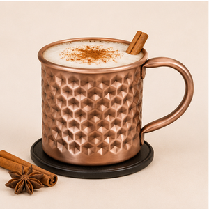 Mug à Moscow Mule en cuivre pur fait main de qualité supérieure avec un motif nid d'abeille unique, finition antique, tasse à bière en cuivre pour bar - Product Image 4