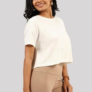 Servicio OEM: Diseña tu propio logotipo. Camisetas holgadas para mujer, las más vendidas al por mayor, transpirables, hechas en Pakistán. - Product Image 3