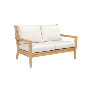 Modern Teak Outdoor Lounge <b>Sofa</b> <b>Set</b> with Waterproof Cushion and Ottoman Garden Balcony Patio Villa Seating - Product Image 2