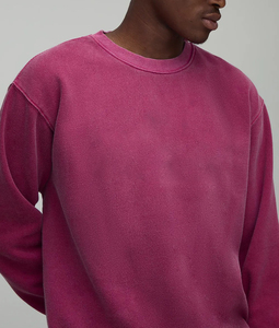 New Arrived Polyester/Cotton Acid <b>Wash</b> Applique Winter Man Sweatshirt Custom 3D Puff Printed logo Solid Oversized Heavyweight - Product Image 2