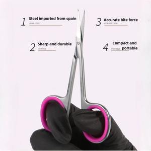 กรรไกรตัดหนังกำพร้าแบบโค้ง ด้ามจับกันลื่น ทำจากสแตนเลส สำหรับตัดหนังกำพร้าและเล็บ - Product Image 4