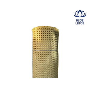 <b>BLUE</b> LOTUS FARM Dylan Vu Model 100% Natural Rattan Cane Webbing Mesh <b>Roll</b> 3-4m Length Natural Color for Furniture DIY Projects - Product Image 1