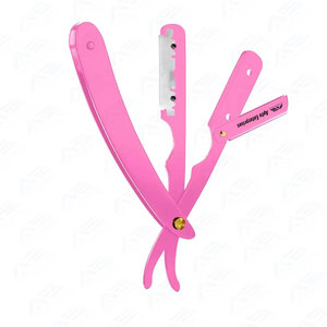 Navaja de Barbero Recta para el Rostro, con Logotipo Personalizado, Hoja Plegable, Afeitado Profesional, de Primera Calidad, para Salón y Cuidado Personal, con Acabado Rosado - Product Image 5