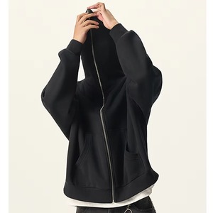 Sudadera con capucha de alta calidad 2026 con cremallera completa, 350 g/m² de algodón polar, oversize para hombre, con cremallera y corte holgado - Product Image 2