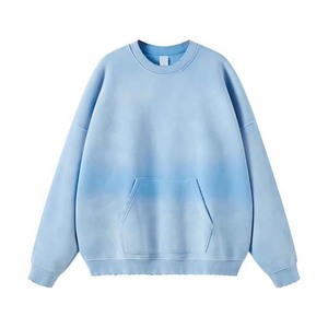 Sudadera de punto con dos bolsillos, estilo tie-dye, cuello redondo, holgada, informal, para otoño. - Product Image 6