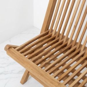 Bancos de Patio Modernos de Madera de Teca Sólida, Minimalistas, Plegables, Resistentes a la Intemperie, para Terraza y Jardín - Product Image 3