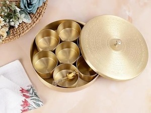 Boîte de rangement pour épices en métal tendance avec couvercle décoratif, conteneur de rangement pour masala de cuisine, herbes, assaisonnements, cuisine - Product Image 3