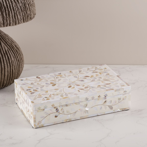 Caja de Almacenamiento para Joyas con Incrustaciones de Madreperla, Caja Decorativa para Joyería de Blossom Craft India - Product Image 4