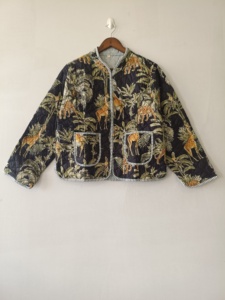 Veste en coton matelassée patchwork : Manteau réversible bohème - Product Image 1