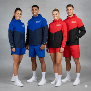 ชุดเซ็ตซิป Rexfit Sports สำหรับผู้ชาย ชุดวอร์มไนลอนกันลม ชุดวิ่งสะท้อนแสง กางเกงขาสั้น ชุดวอร์มขายส่ง - Product Image 4