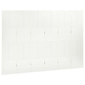 ฉากกั้นห้อง 6 แผง สีขาว ขนาด 94.5"x70.9" ฉากกั้นและฉากกั้นห้องเหล็ก - Product Image 3