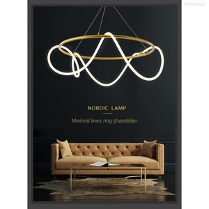 Silicone Light Strip Modern Simple Decorative Lighting Restaurant Hanging Pendant Living Room for Home <b>Chandelier</b> Dimmable - Product Image 5