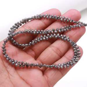 Perles de Briolette de diamant gris forme de larme pour la fabrication de bijoux avec du matériel de pierre bricolage diamant artisanat perles naturelles en gros - Product Image 4