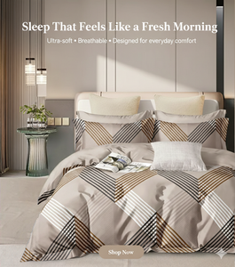 Parure de lit King Size tissée moderne et élégante 400TC avec drap plat, drap-housse et 2 taies d'oreiller, garnissage polyester - Product Image 5